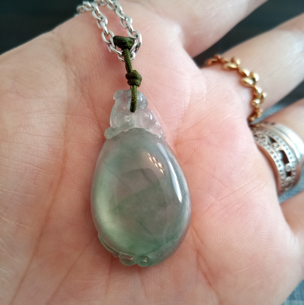 Certified Burmese Jadeite Jade Melon Pendant - Picture 1 of 8